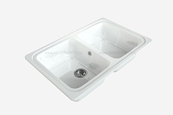MAXSTONE Мойка глянцевая MS-12 (рафинад) 780*495*210
